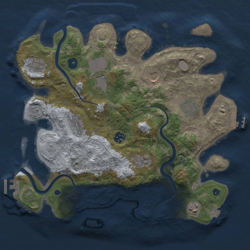 Rust Map: Procedural Map, Size: 3500, Seed: 418103614, 15 Monuments