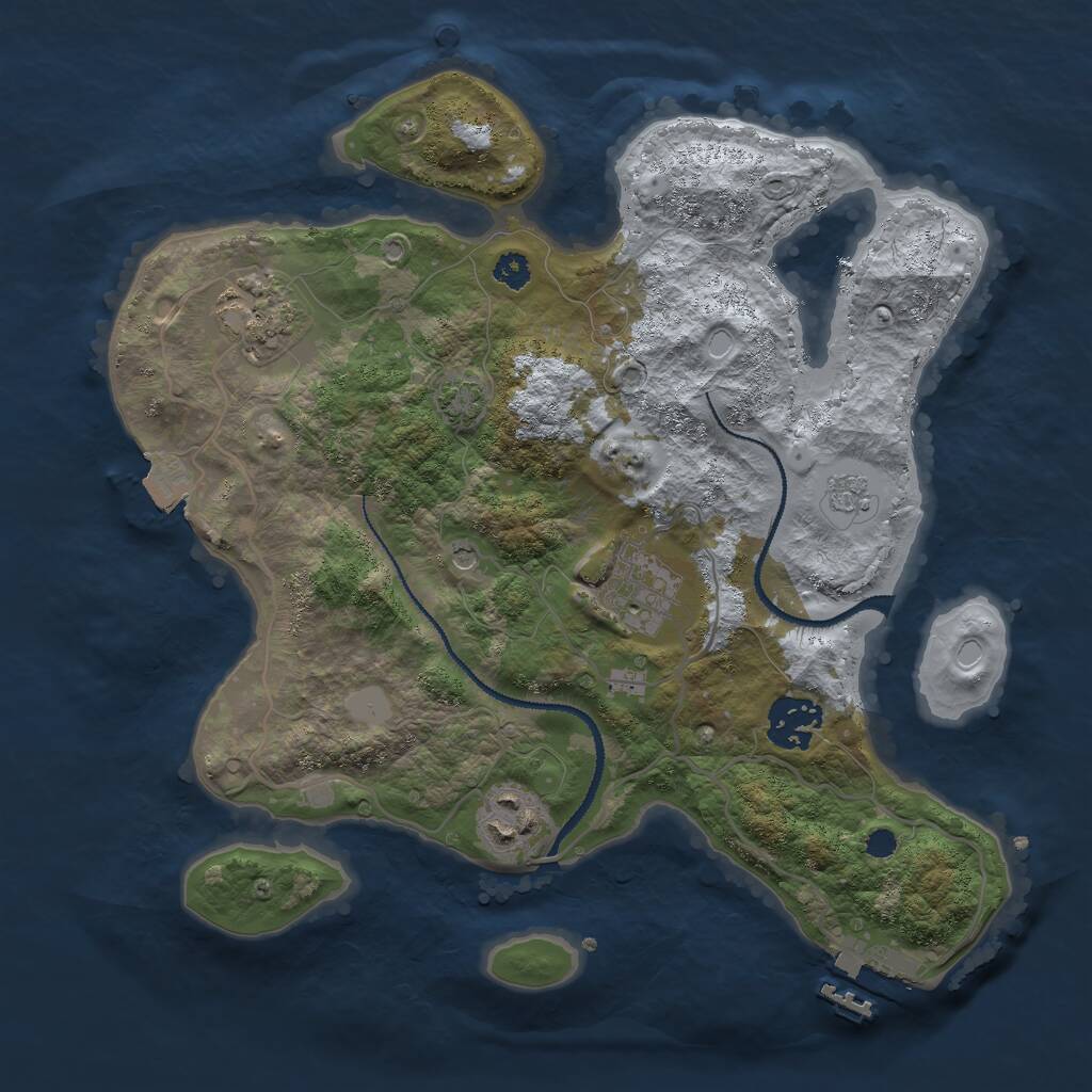 Rust Map: Procedural Map, Size: 3000, Seed: 5098, 9 Monuments