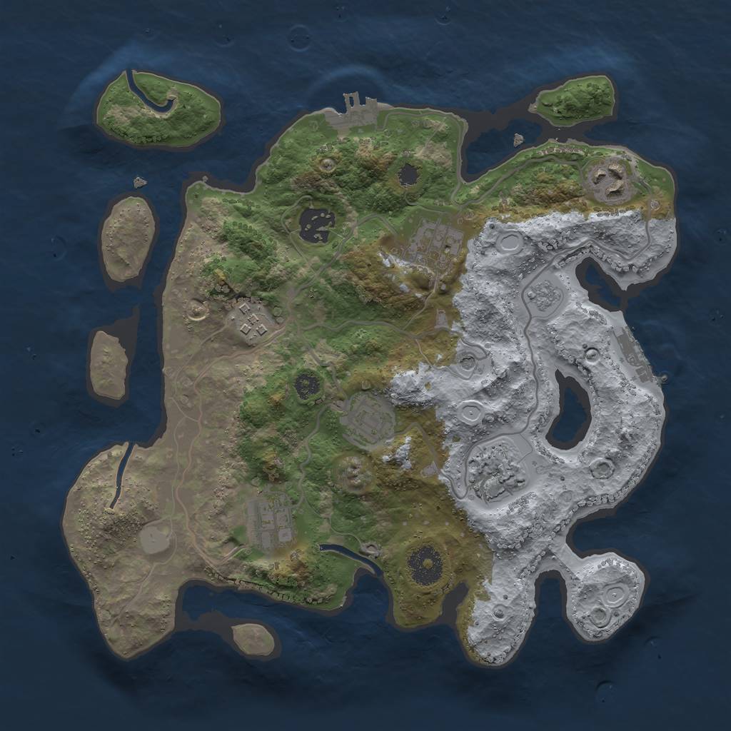 Rust Map: Procedural Map, Size: 3000, Seed: 6086, 14 Monuments