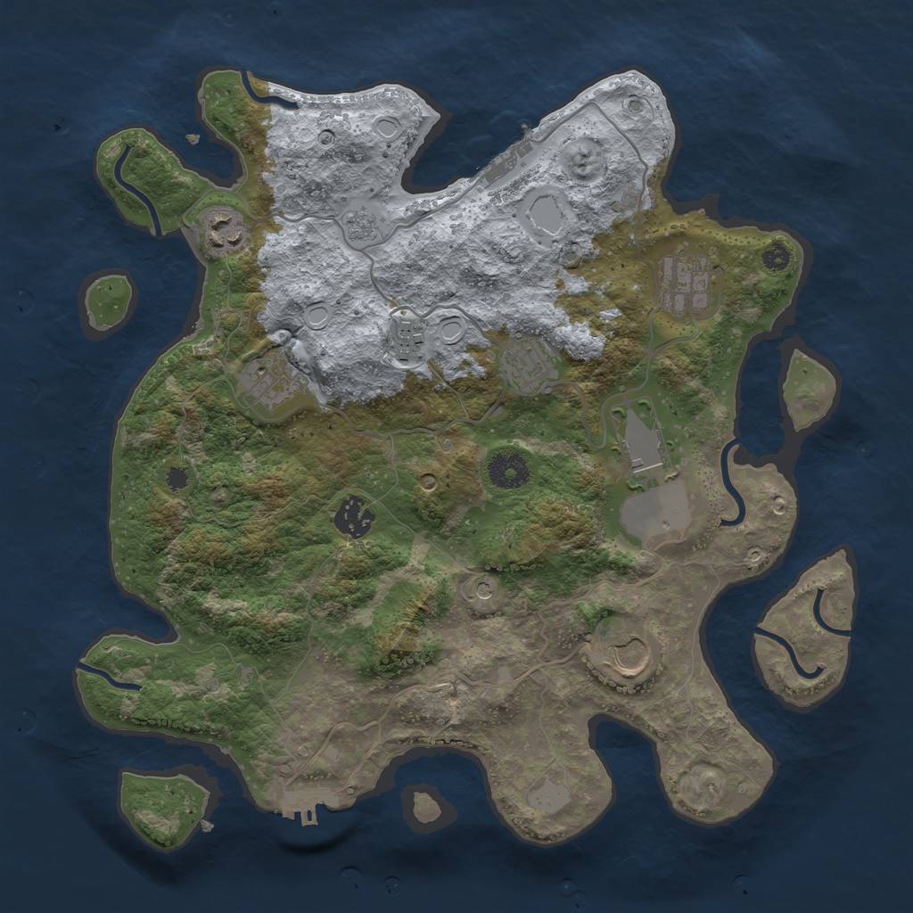 Rust Map: Procedural Map, Size: 3500, Seed: 2704, 15 Monuments