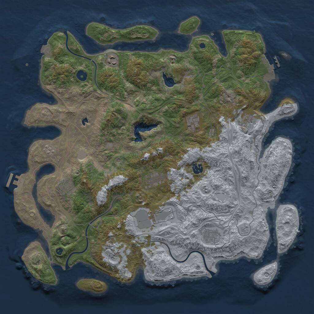 Rust Map: Procedural Map, Size: 4444, Seed: 797421641, 16 Monuments