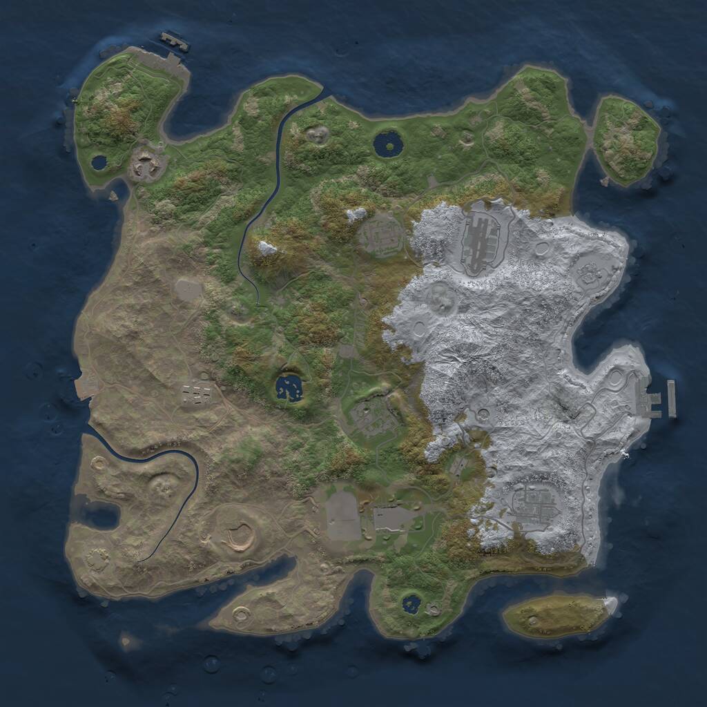 Rust Map: Procedural Map, Size: 3800, Seed: 913211, 15 Monuments