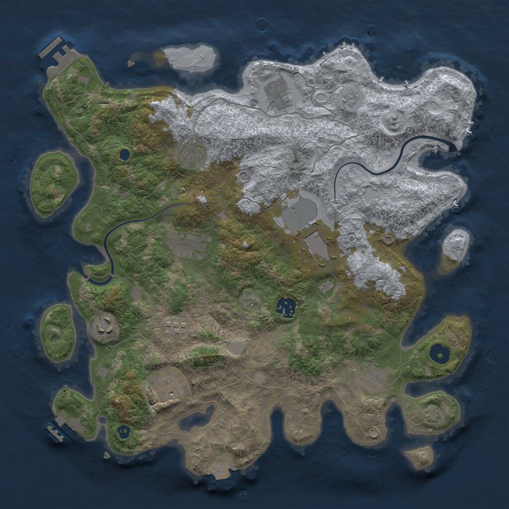 Rust Map: Procedural Map, Size: 3800, Seed: 235003, 15 Monuments