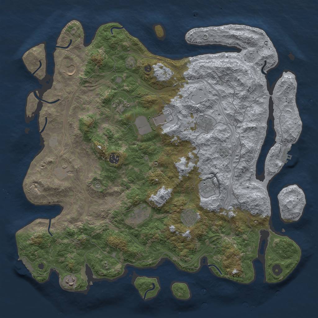 Rust Map: Procedural Map, Size: 4500, Seed: 1866797075, 18 Monuments