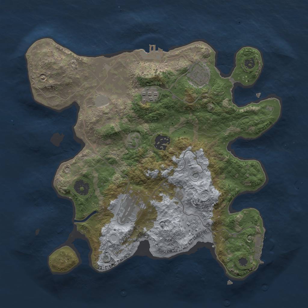 Rust Map: Procedural Map, Size: 3000, Seed: 18383, 11 Monuments