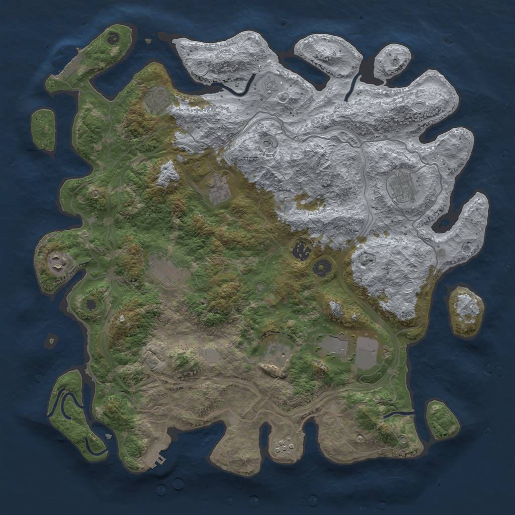 Rust Map: Procedural Map, Size: 4250, Seed: 998035, 16 Monuments