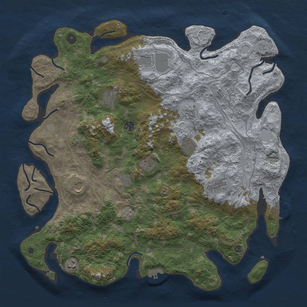 Rust Map: Procedural Map, Size: 4500, Seed: 587282026, 18 Monuments