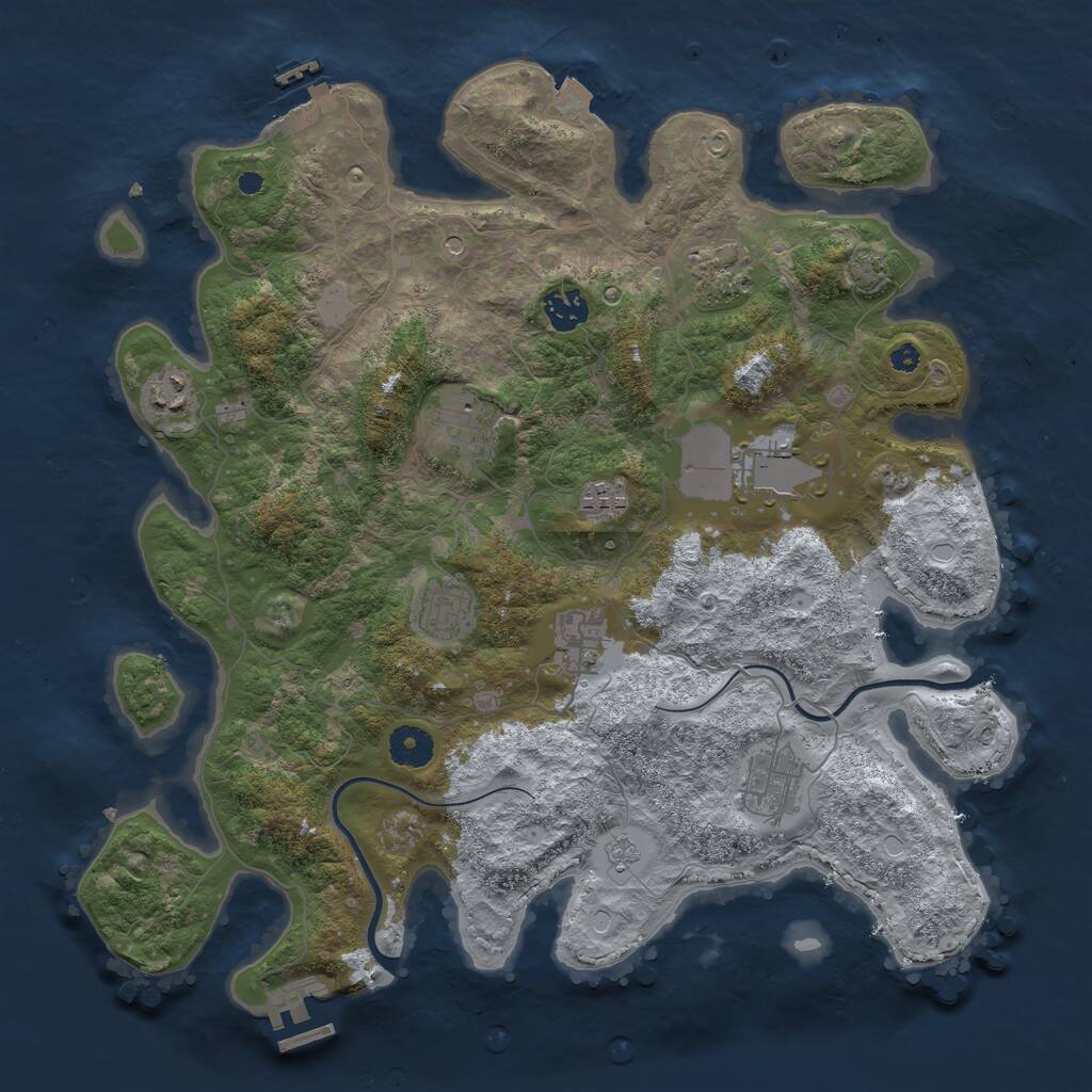 Rust Map: Procedural Map, Size: 3800, Seed: 175, 15 Monuments