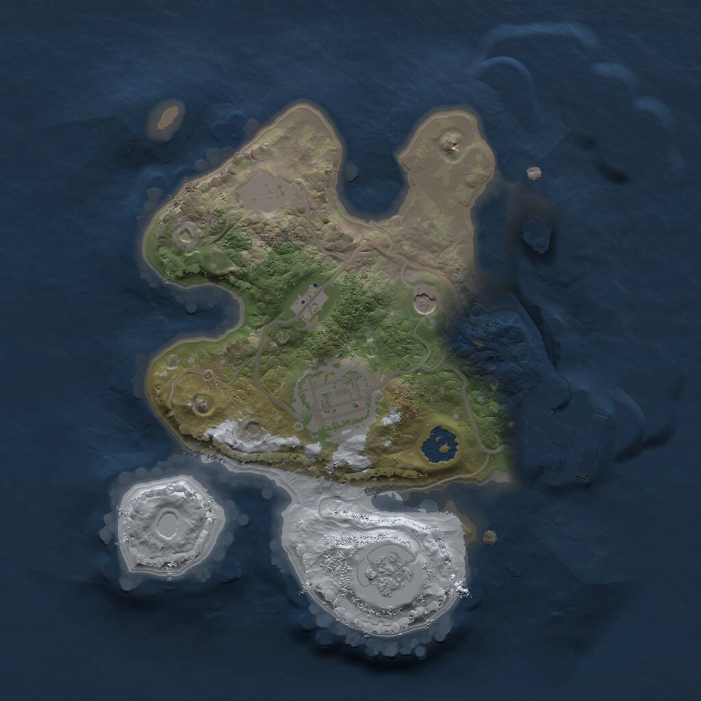 Rust Map: Procedural Map, Size: 2000, Seed: 25901, 5 Monuments