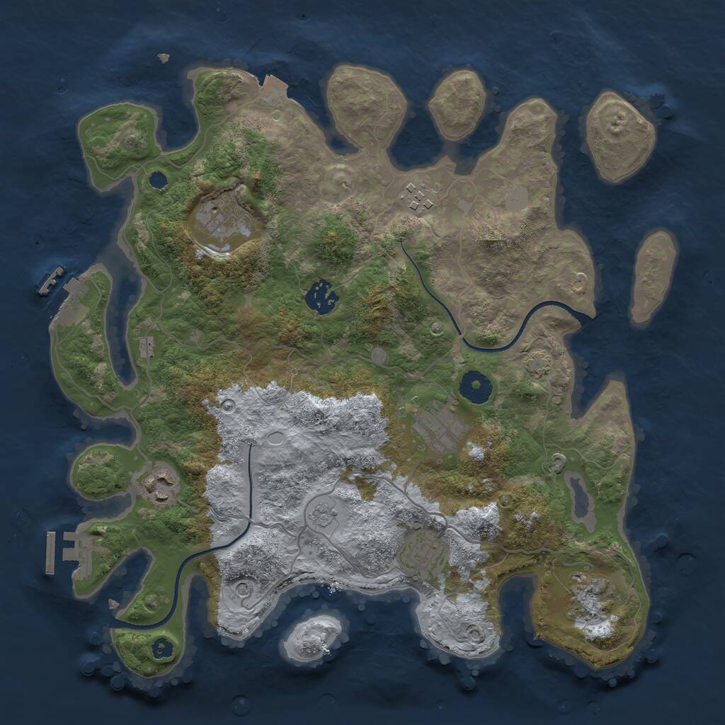 Rust Map: Procedural Map, Size: 3400, Seed: 8675309, 13 Monuments