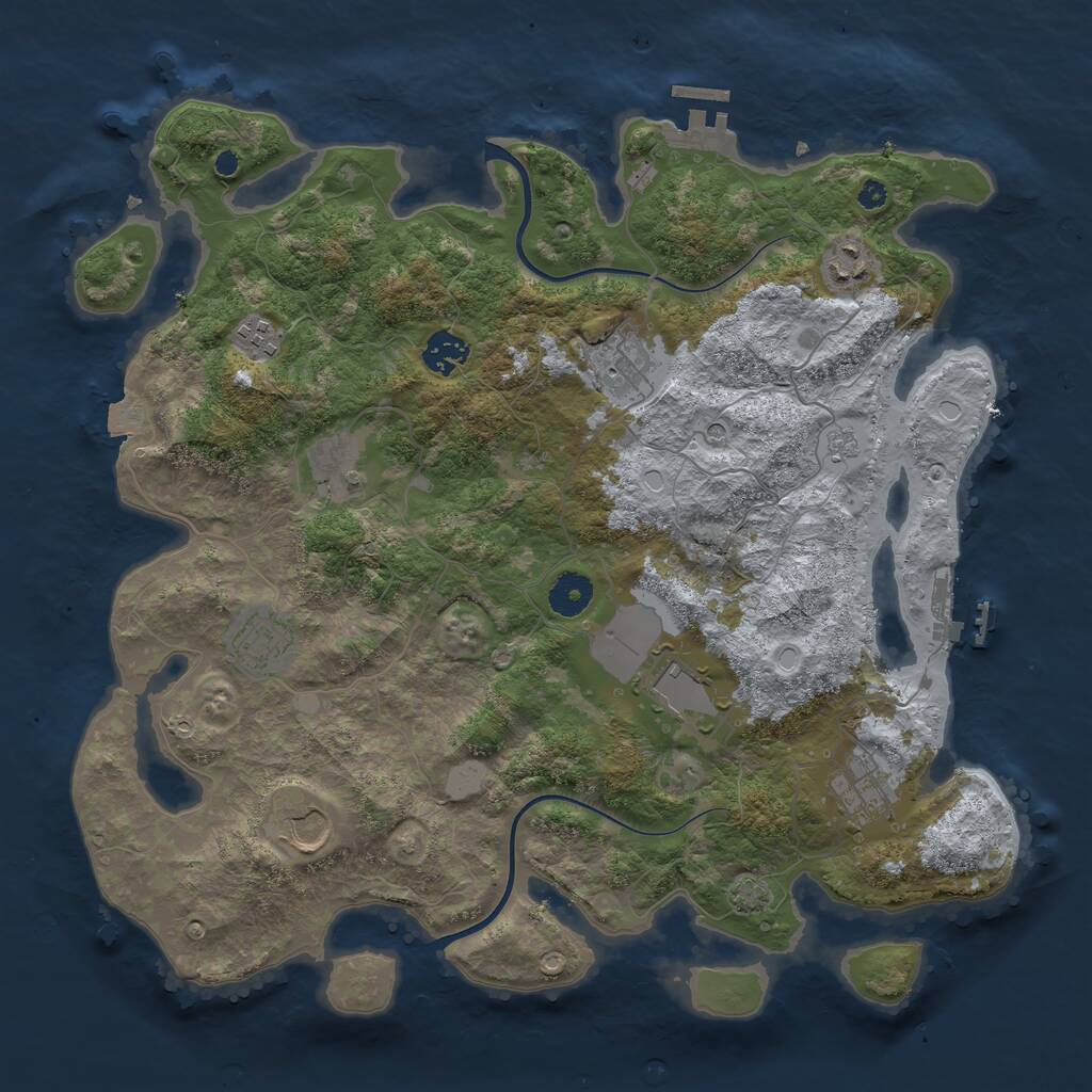 Rust Map: Procedural Map, Size: 3800, Seed: 946142003, 15 Monuments