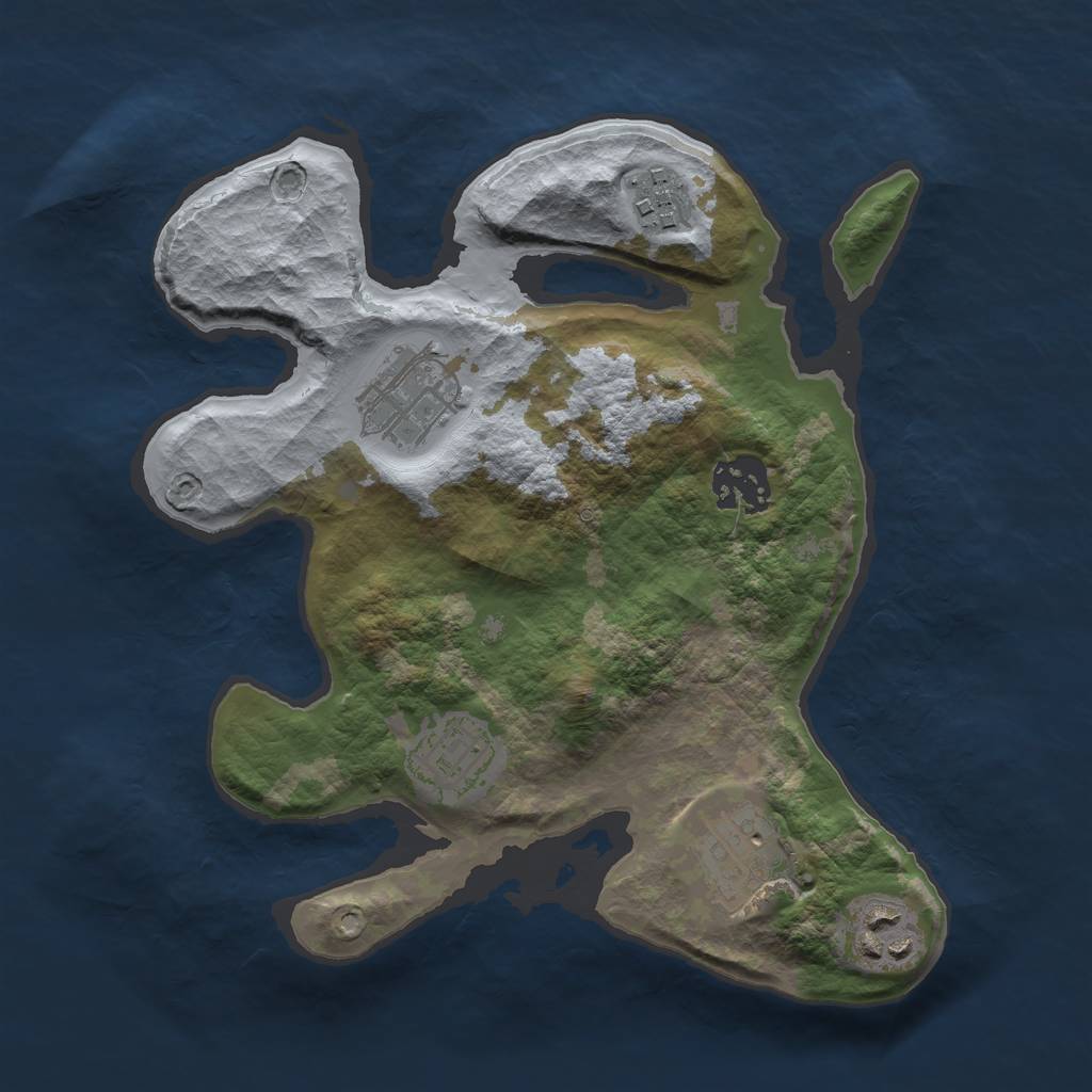 Rust Map: Barren, Size: 2700, Seed: 244234, 8 Monuments