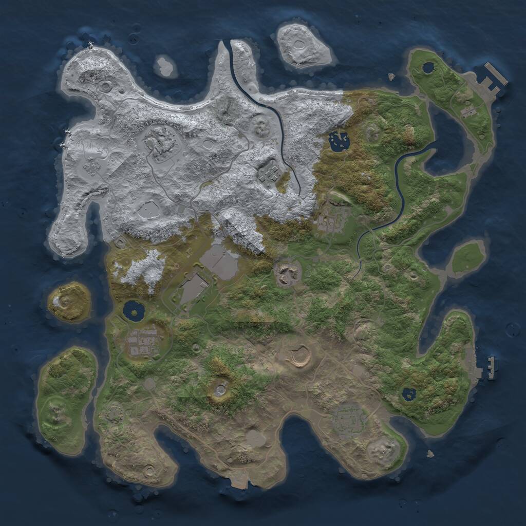 Rust Map: Procedural Map, Size: 3700, Seed: 430805912, 15 Monuments