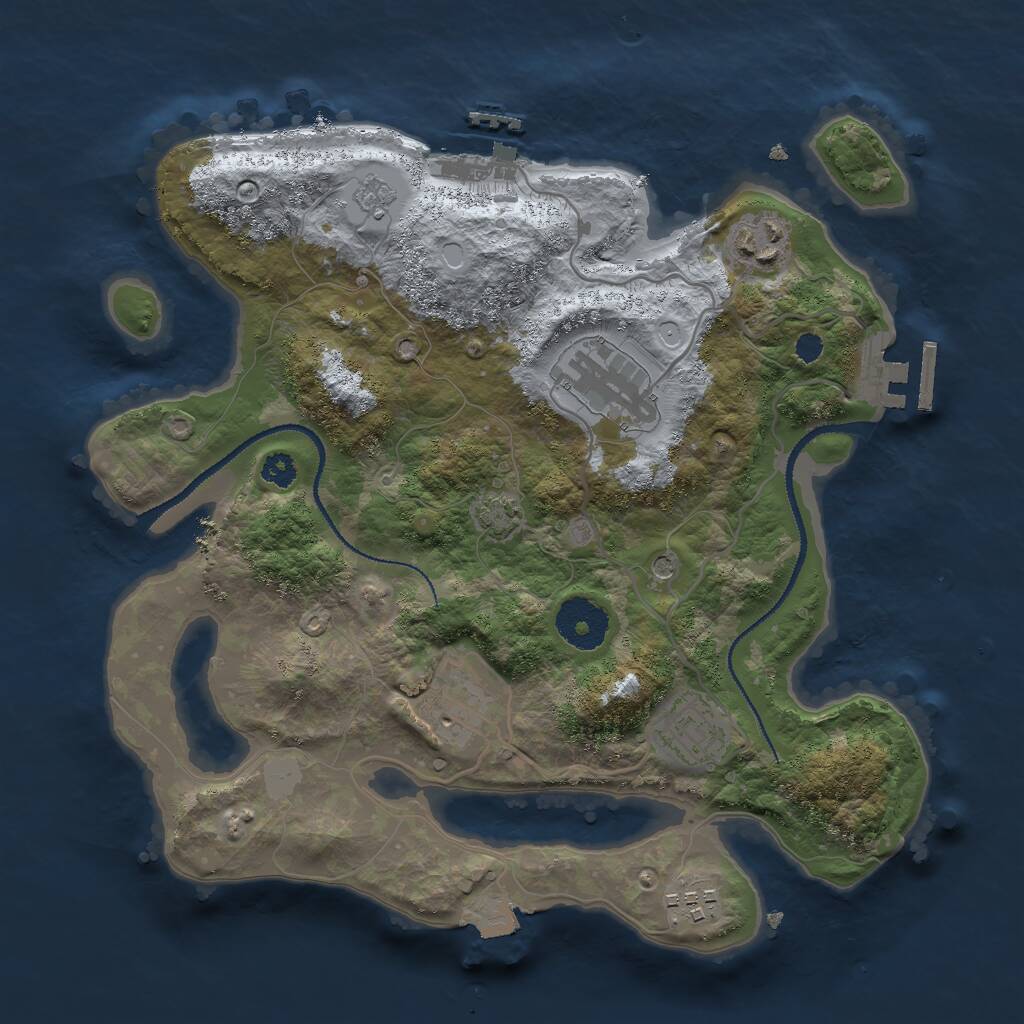 Rust Map: Procedural Map, Size: 3000, Seed: 32186412, 11 Monuments
