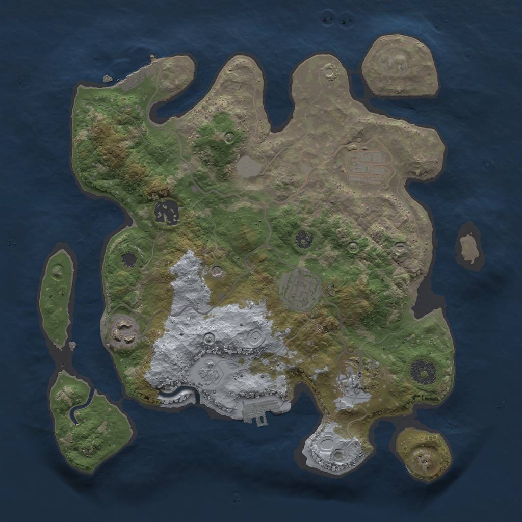 Rust Map: Procedural Map, Size: 3000, Seed: 3130, 12 Monuments