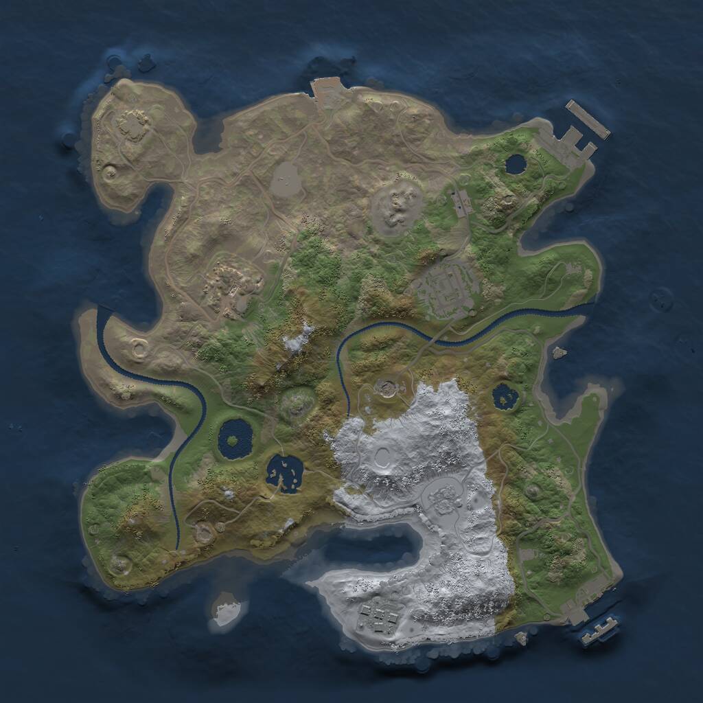 Rust Map: Procedural Map, Size: 2750, Seed: 1214202137, 10 Monuments