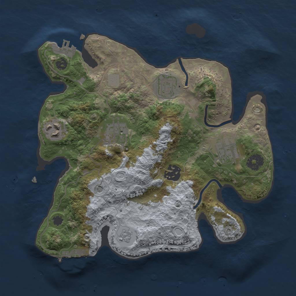 Rust Map: Procedural Map, Size: 2700, Seed: 431647, 12 Monuments