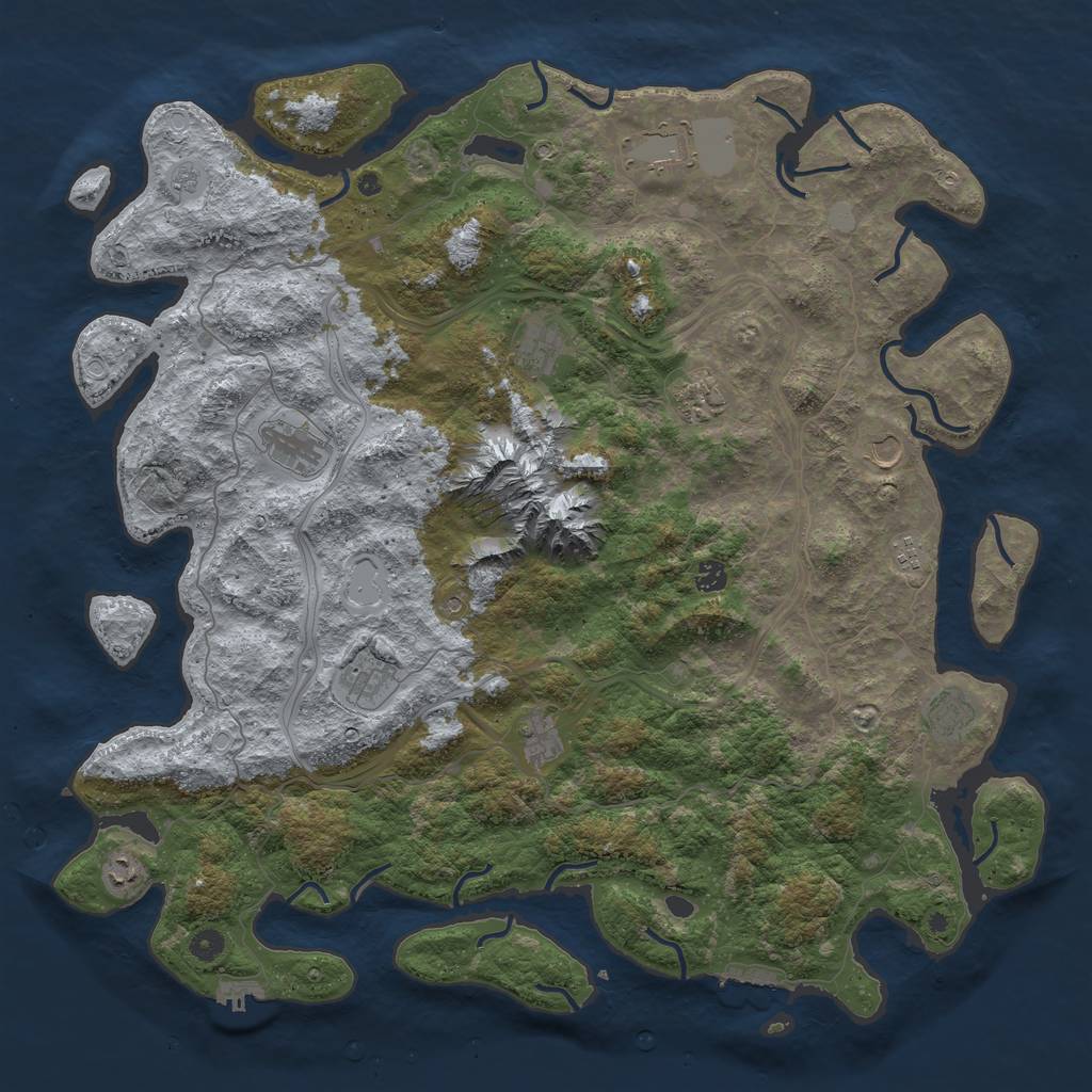 Rust Map: Procedural Map, Size: 5000, Seed: 850096208, 18 Monuments