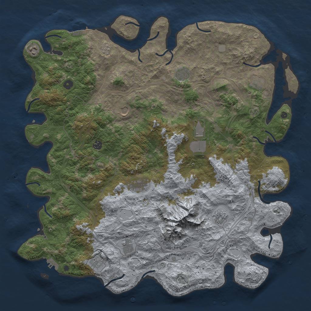 Rust Map: Procedural Map, Size: 5000, Seed: 20190614, 18 Monuments