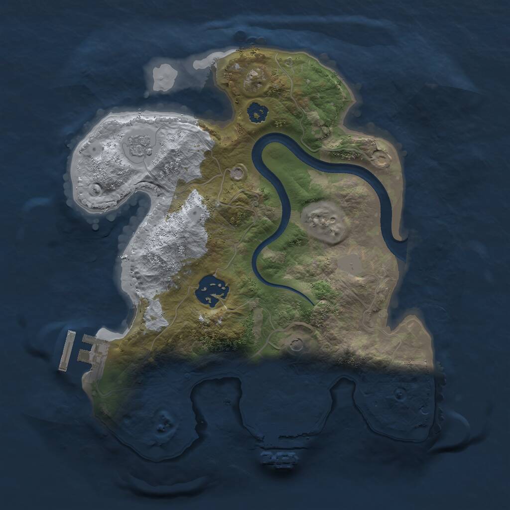 Rust Map: Procedural Map, Size: 2500, Seed: 964876692, 6 Monuments