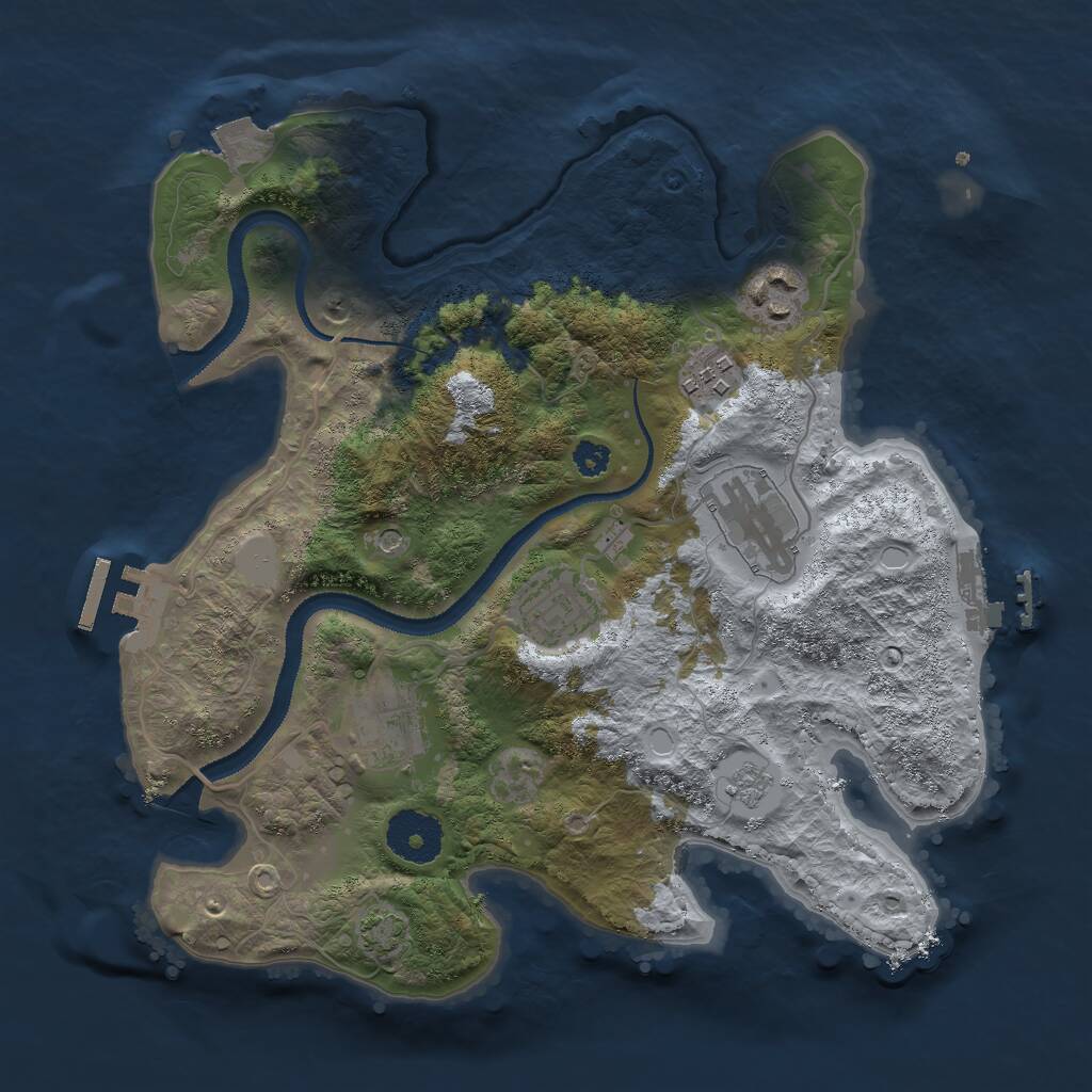 Rust Map: Procedural Map, Size: 3000, Seed: 24160, 11 Monuments