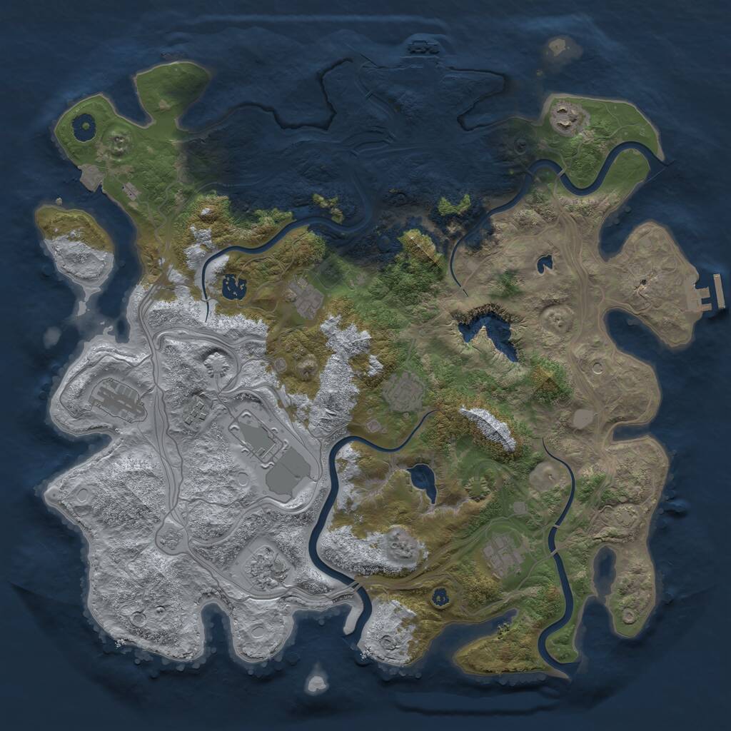 Rust Map: Procedural Map, Size: 4250, Seed: 836785017, 15 Monuments