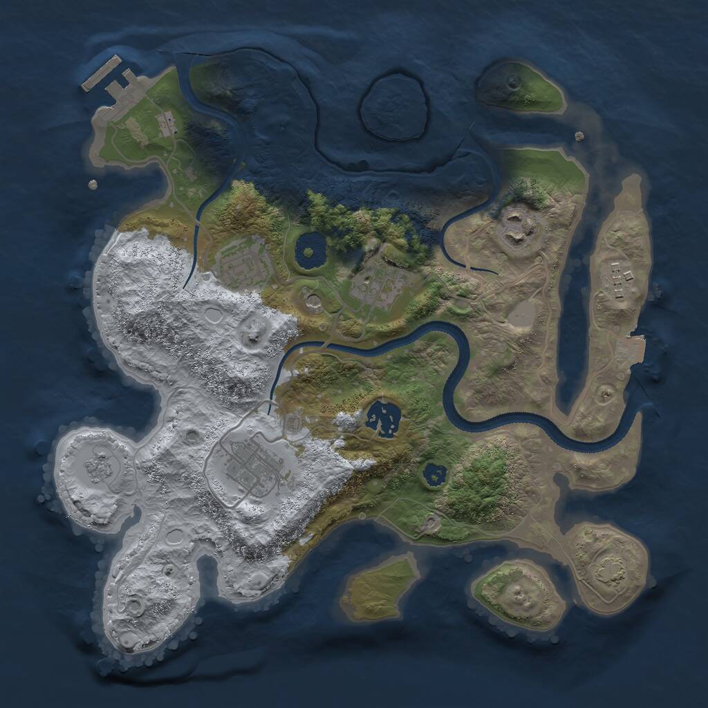 Rust Map: Procedural Map, Size: 3000, Seed: 701, 11 Monuments