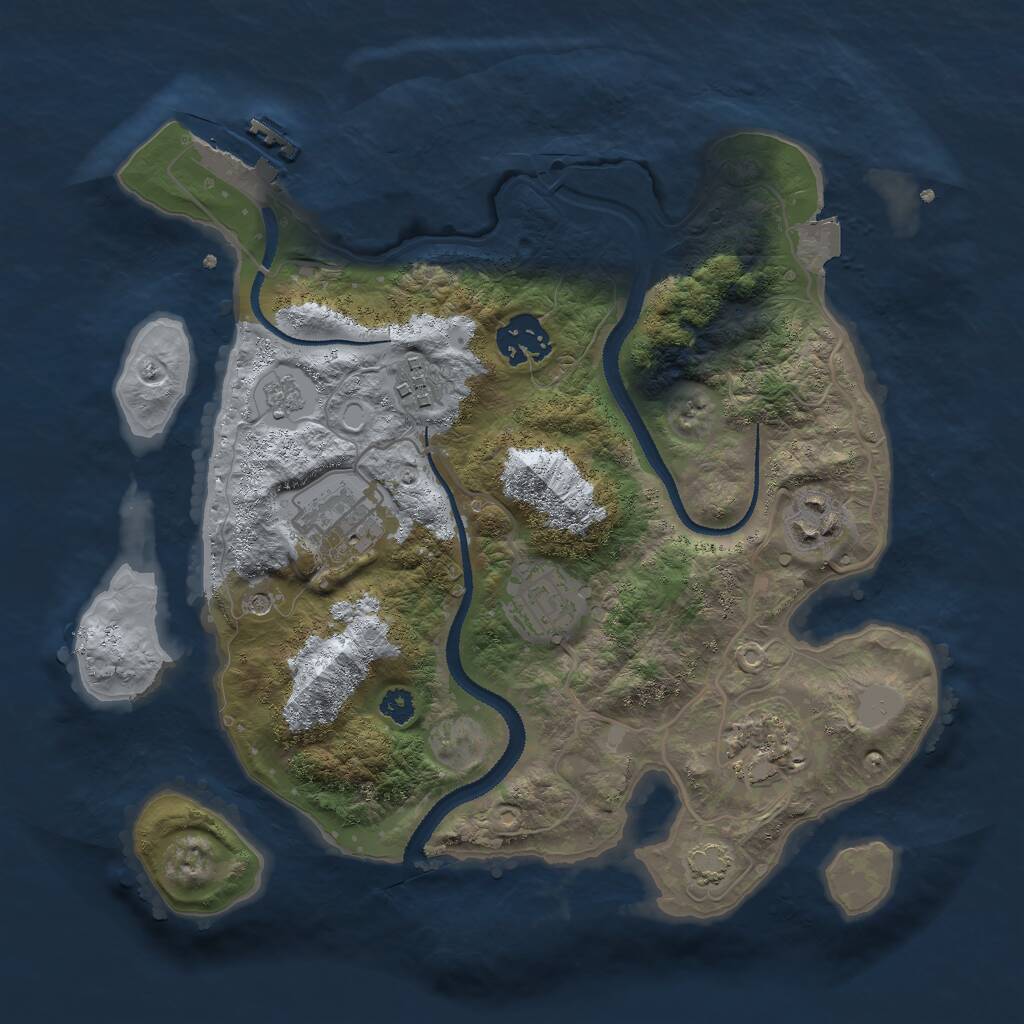 Rust Map: Procedural Map, Size: 3000, Seed: 1766978963, 11 Monuments