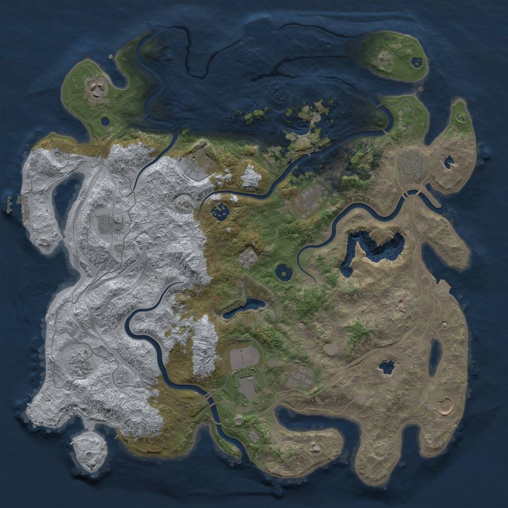 Rust Map: Procedural Map, Size: 4500, Seed: 386876124, 17 Monuments