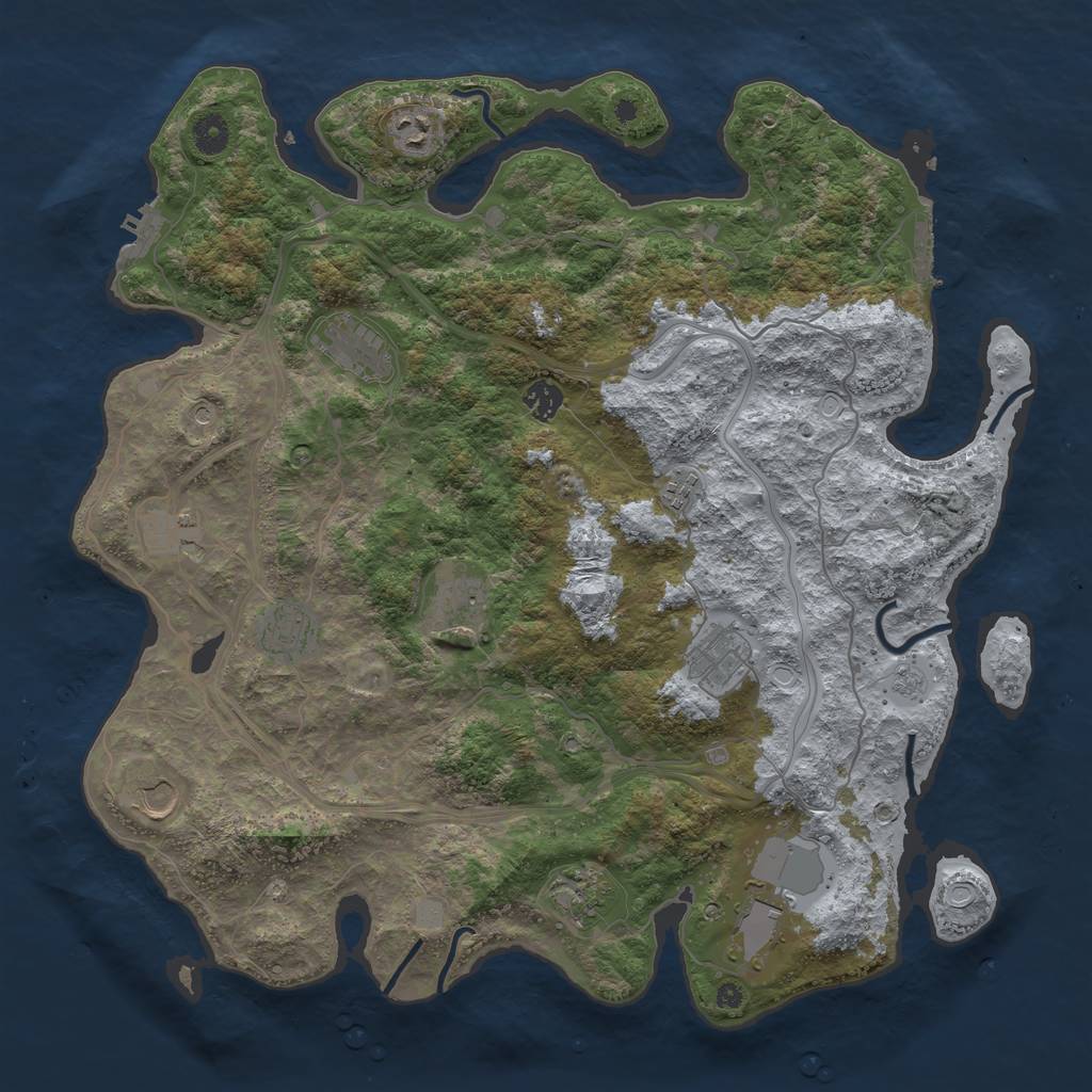 Rust Map: Procedural Map, Size: 4250, Seed: 937089362, 18 Monuments