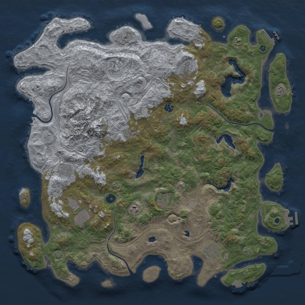Rust Map: Procedural Map, Size: 5000, Seed: 122441816, 16 Monuments