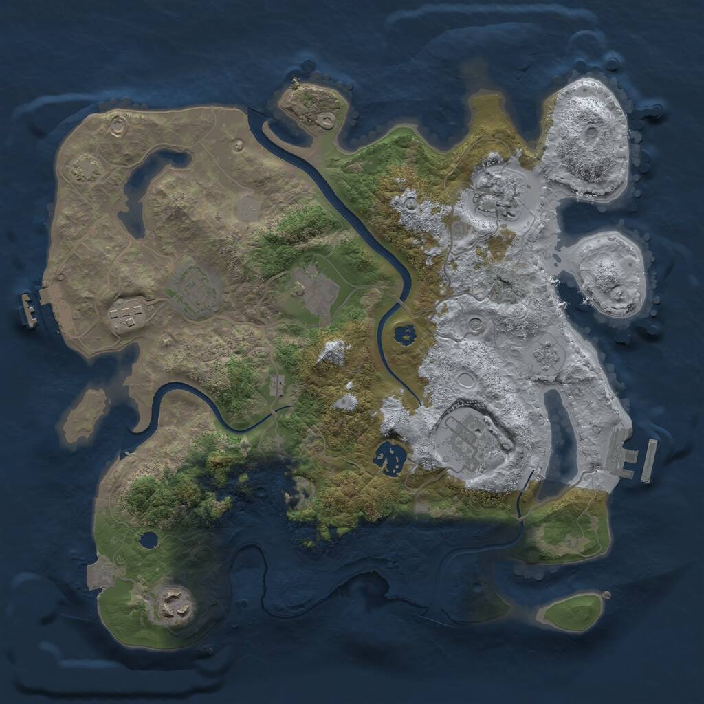 Rust Map: Procedural Map, Size: 3250, Seed: 967845320, 13 Monuments