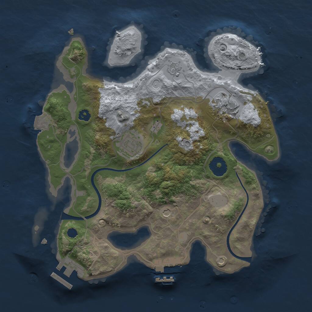 Rust Map: Procedural Map, Size: 2600, Seed: 17534, 7 Monuments