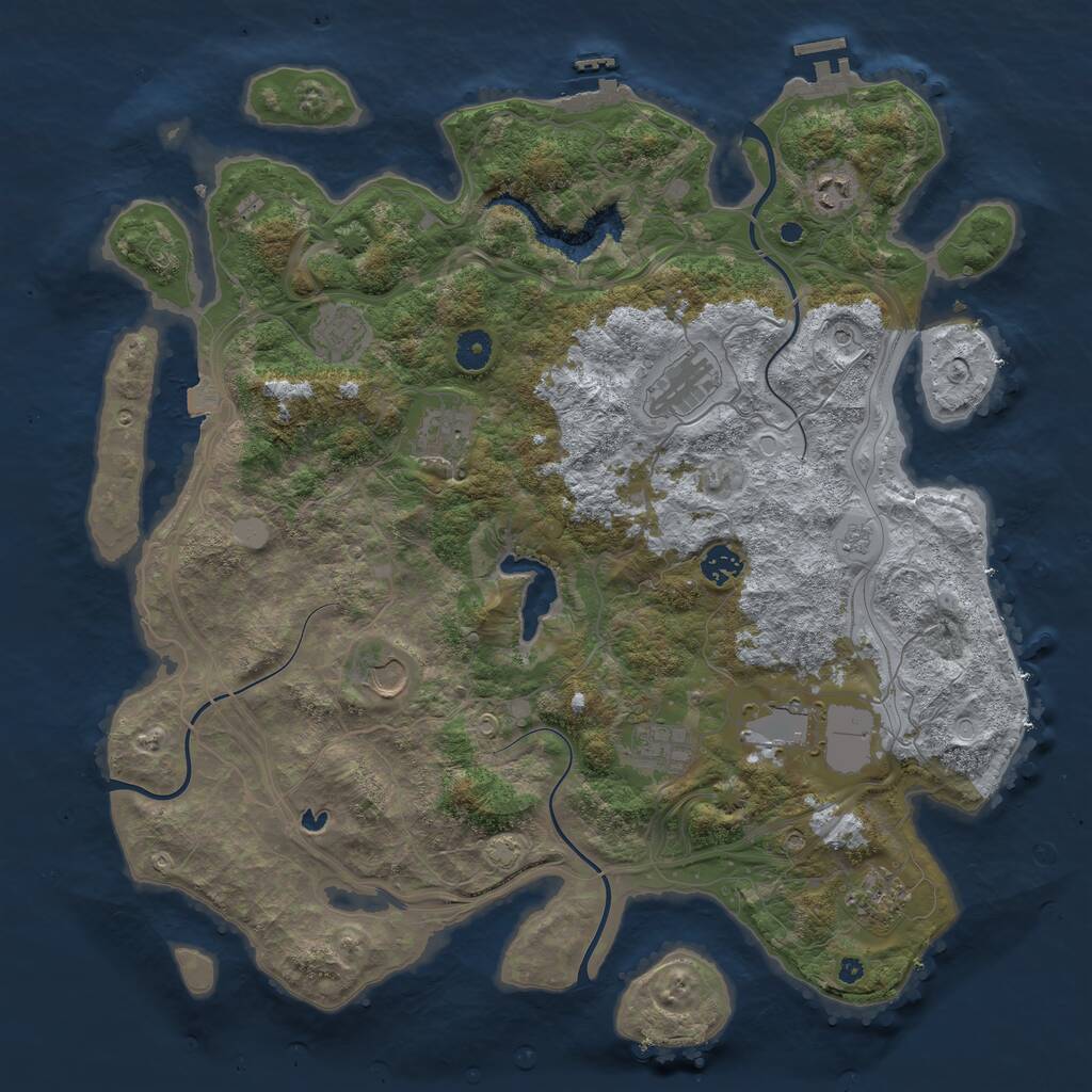 Rust Map: Procedural Map, Size: 4250, Seed: 244925450, 15 Monuments