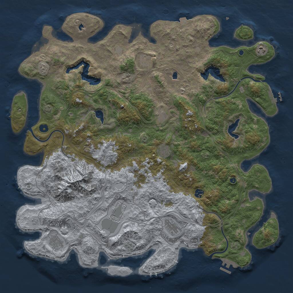 Rust Map: Procedural Map, Size: 5000, Seed: 2145307037, 16 Monuments