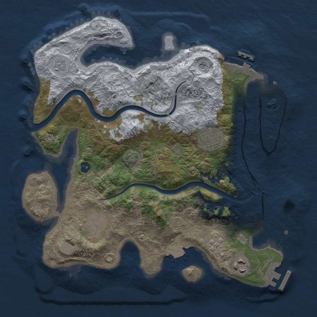 Rust Map: Procedural Map, Size: 3000, Seed: 420420420, 10 Monuments