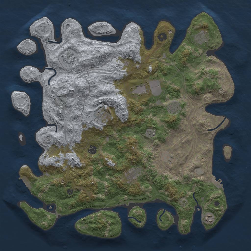 Rust Map: Procedural Map, Size: 4250, Seed: 1997520429, 17 Monuments