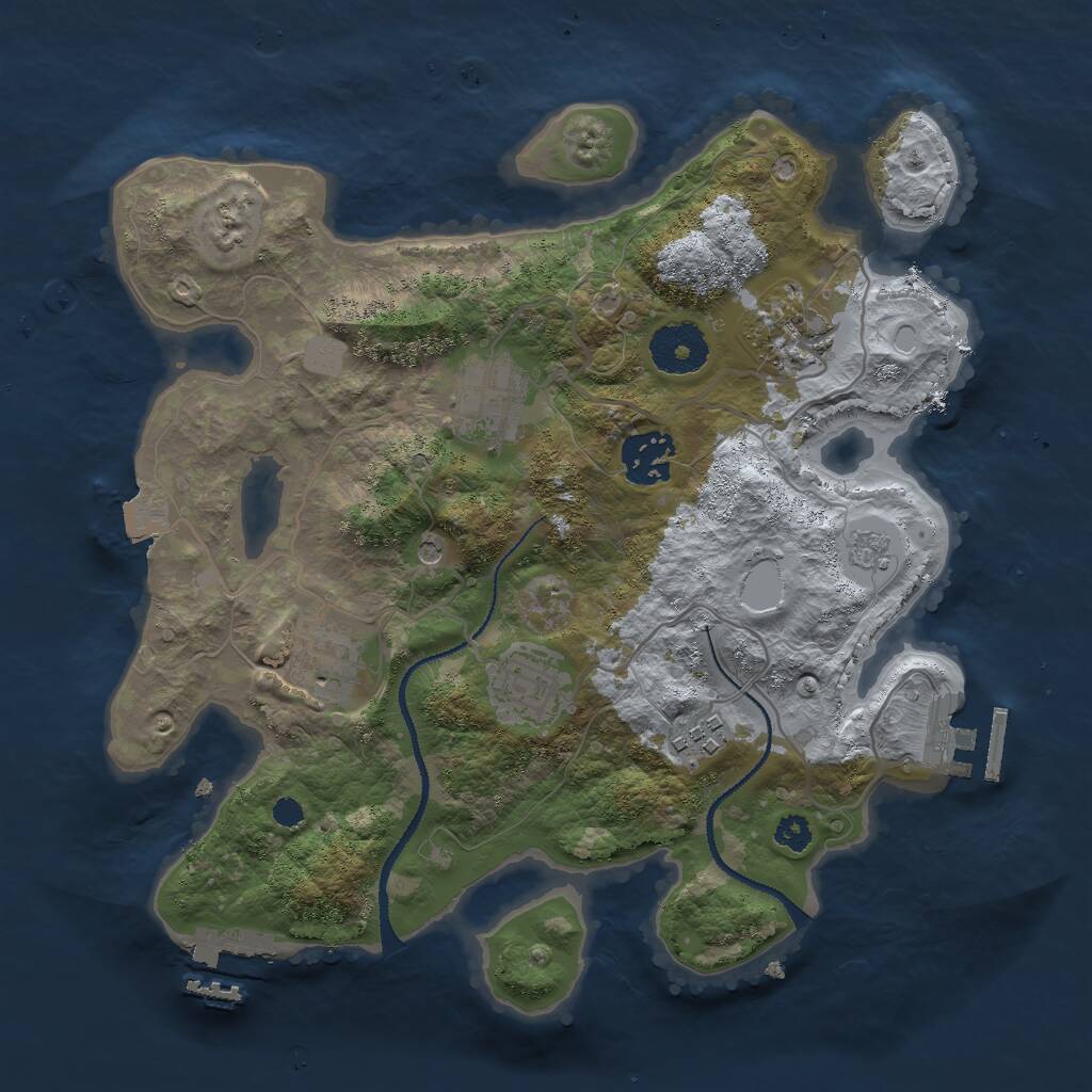 Rust Map: Procedural Map, Size: 3000, Seed: 45623, 11 Monuments