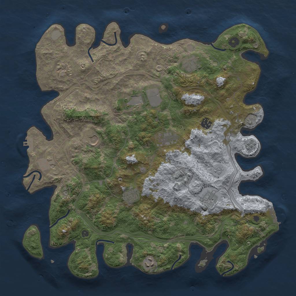 Rust Map: Procedural Map, Size: 4250, Seed: 1907453038, 18 Monuments