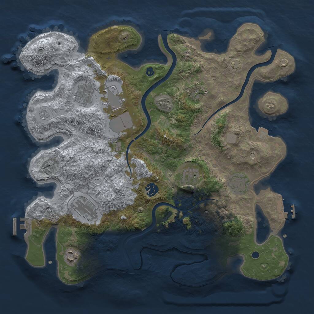 Rust Map: Procedural Map, Size: 3600, Seed: 636080742, 15 Monuments