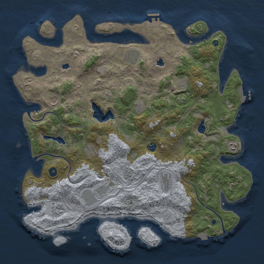 Rust Map: Procedural Map, Size: 4500, Seed: 515, 17 Monuments