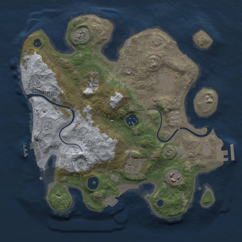 Rust Map: Procedural Map, Size: 3000, Seed: 507, 12 Monuments