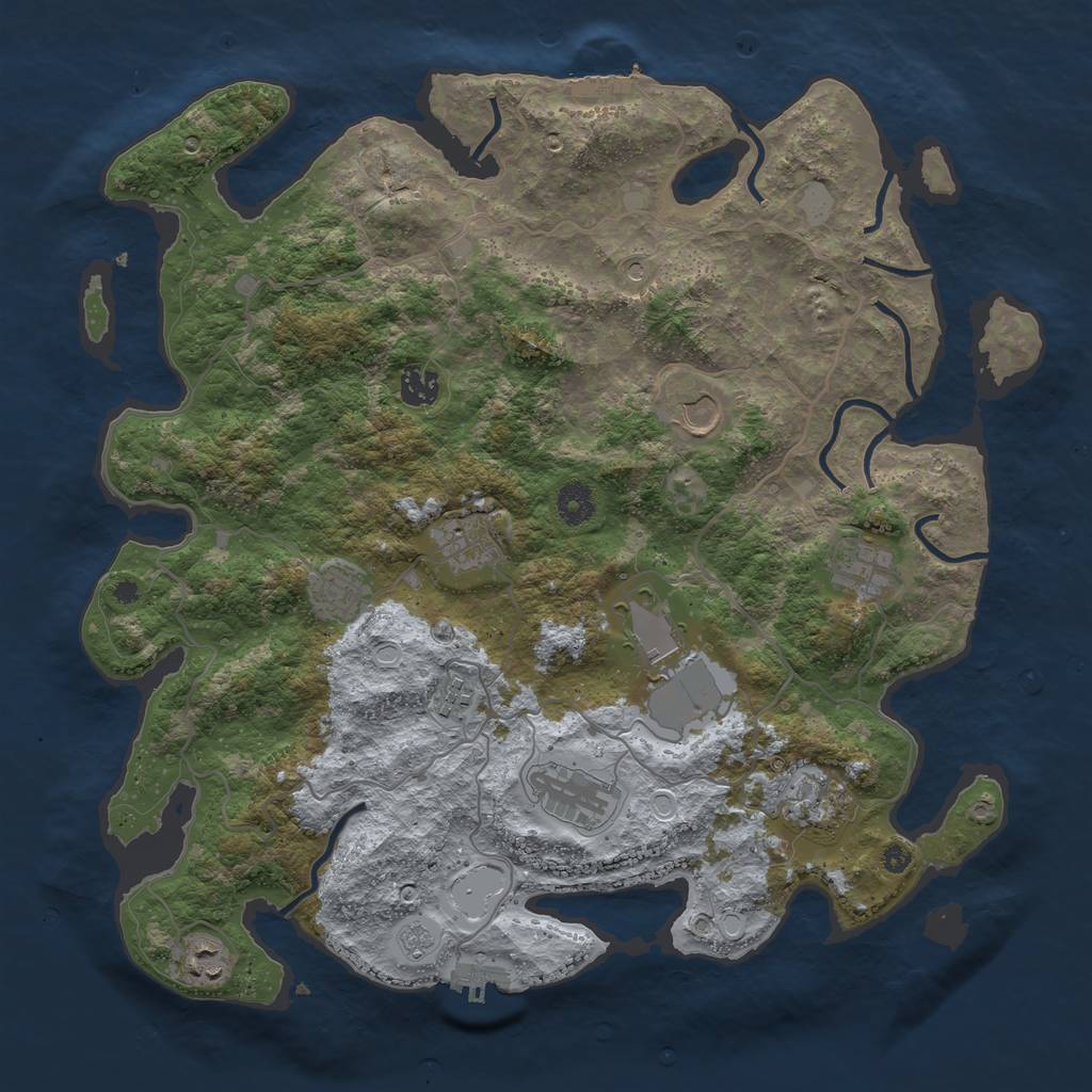 Rust Map: Procedural Map, Size: 4000, Seed: 148142, 17 Monuments