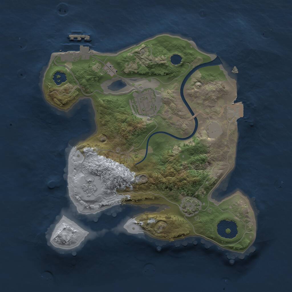 Rust Map: Procedural Map, Size: 2200, Seed: 12312414, 5 Monuments