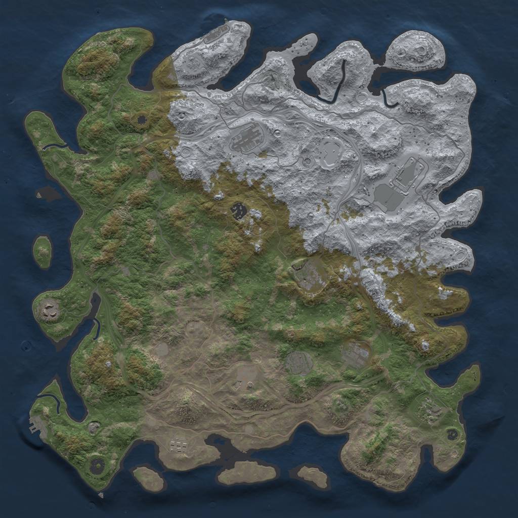 Rust Map: Procedural Map, Size: 4800, Seed: 1983391, 17 Monuments