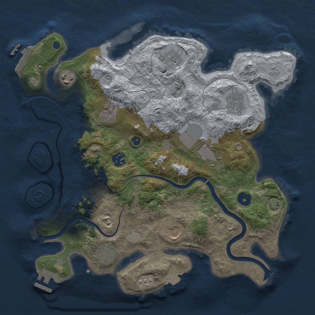 Rust Map: Procedural Map, Size: 3500, Seed: 1644987452, 15 Monuments