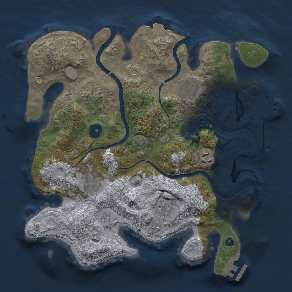 Rust Map: Procedural Map, Size: 3250, Seed: 8523, 12 Monuments