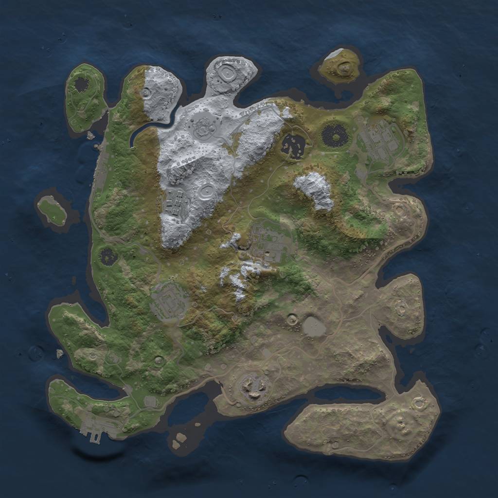 Rust Map: Procedural Map, Size: 3000, Seed: 10313, 12 Monuments