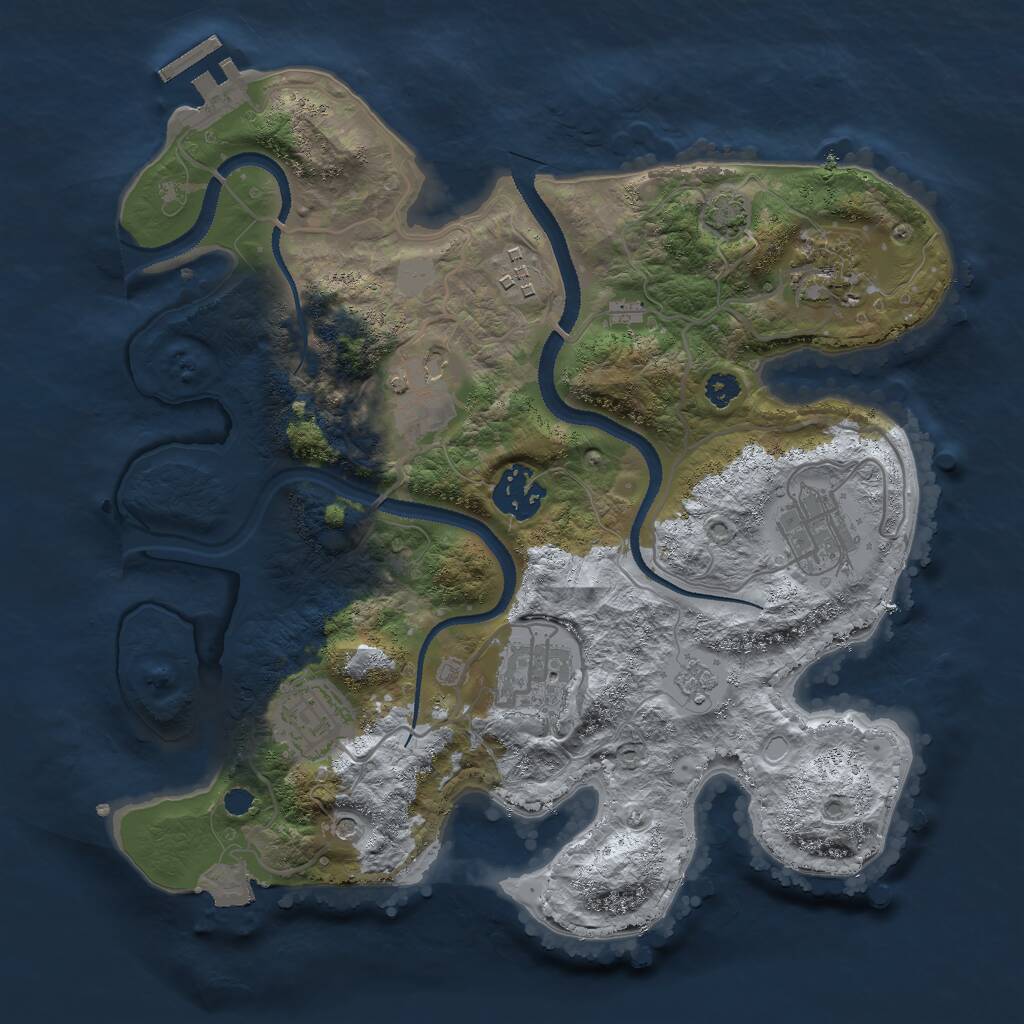 Rust Map: Procedural Map, Size: 3000, Seed: 1998595247, 12 Monuments