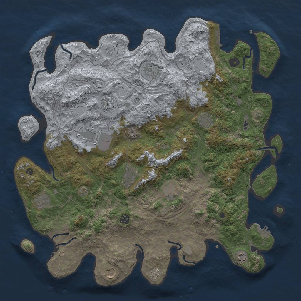 Rust Map: Procedural Map, Size: 4500, Seed: 292229369, 18 Monuments
